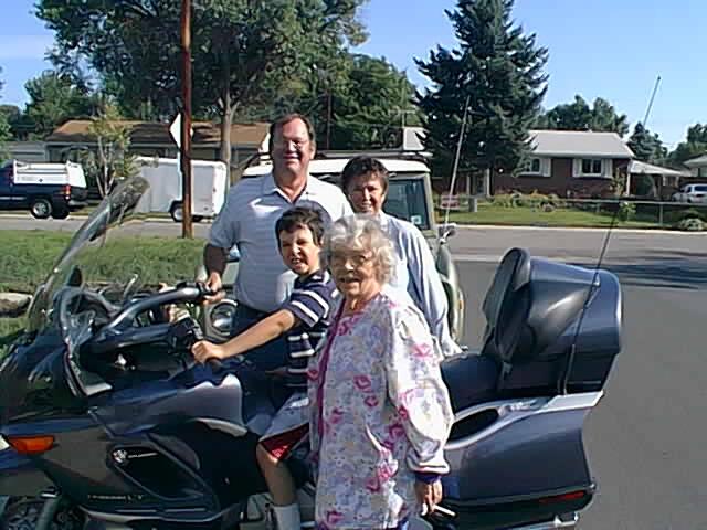 Jim and Kathy shown with new motorcycle